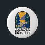 Acadia Nationalpark Bar Harbour Ocean Path Button<br><div class="desc">Acadia Vektorgrafik Design. Der Acadia Nationalpark liegt hauptsächlich auf der Mount-Wüsteninsel Maine. Die Landschaft ist geprägt von Wäldern,  felsigen Stränden und gletschergeschmückten Granitgipfeln wie dem Cadillac Mountain.</div>