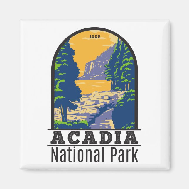 Acadia Nationalpark Bar Harbour Ocean Path Magnet (Vorne)