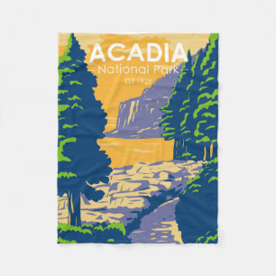 Acadia Nationalpark Bar Harbour Ocean Path Maine Fleecedecke