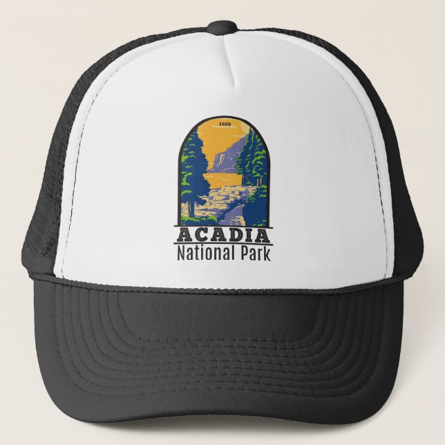 Acadia Nationalpark Bar Harbour Ocean Path Truckerkappe (Vorderseite)