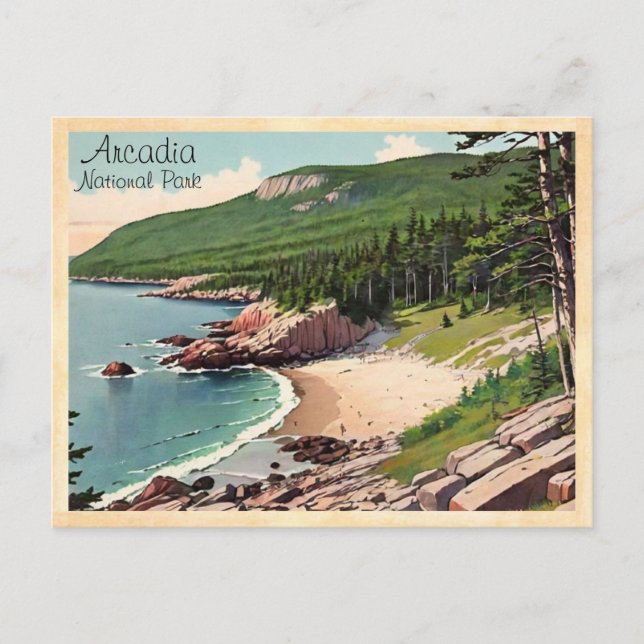 Acadia Nationalpark Bar Harbour Vintag Postkarte (Vorderseite)