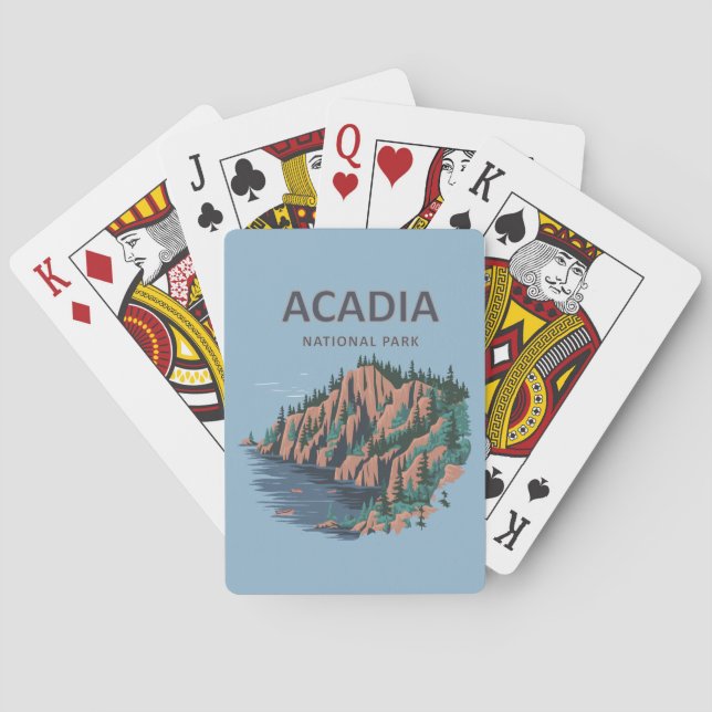 Acadia Nationalpark Cadillac Spielkarten (Rückseite)