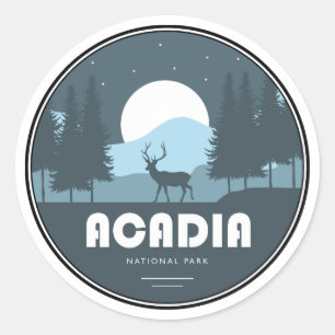Acadia Nationalpark Deer Runder Aufkleber