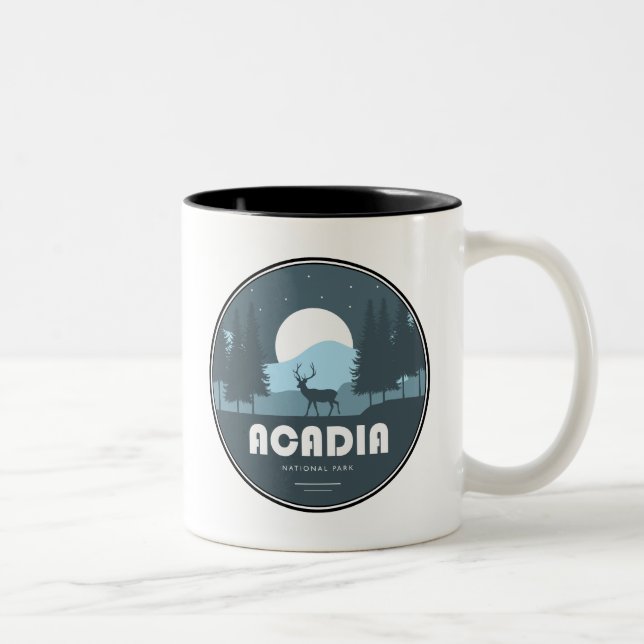 Acadia Nationalpark Deer Zweifarbige Tasse (Rechts)