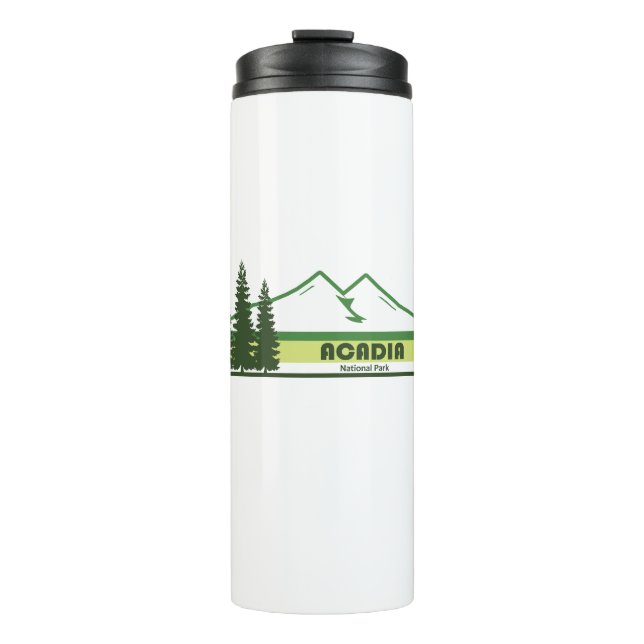 Acadia Nationalpark Grüne Streifen Thermosbecher (Vorderseite)