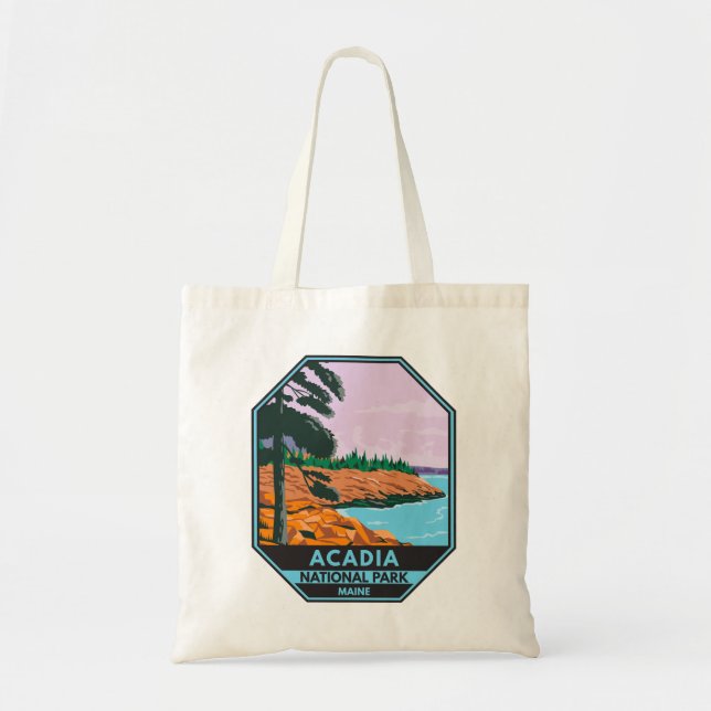 Acadia Nationalpark Maine Bar Harbor Vintag Tragetasche (Vorne)