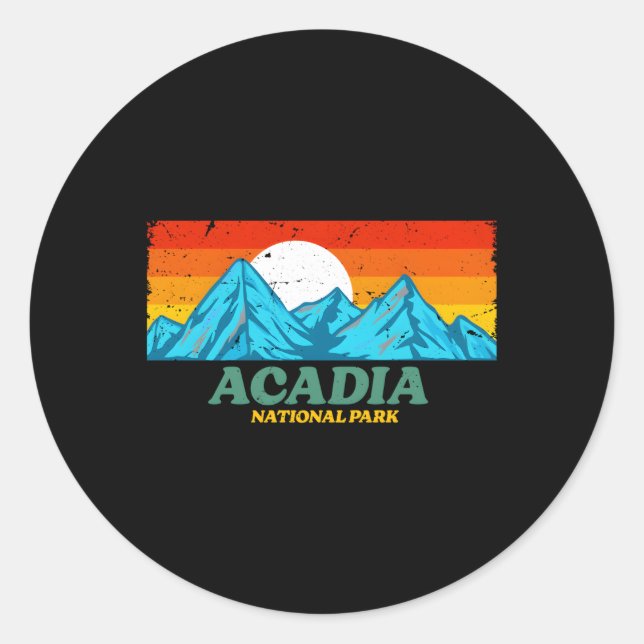 Acadia Nationalpark Maine Besucher Runder Aufkleber (Vorderseite)