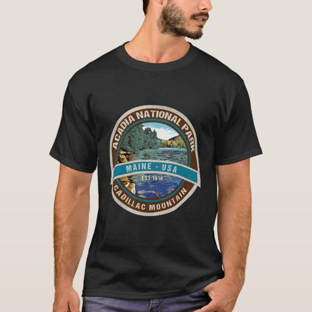 Acadia Nationalpark Maine Cadillac T-Shirt (Vorderseite)