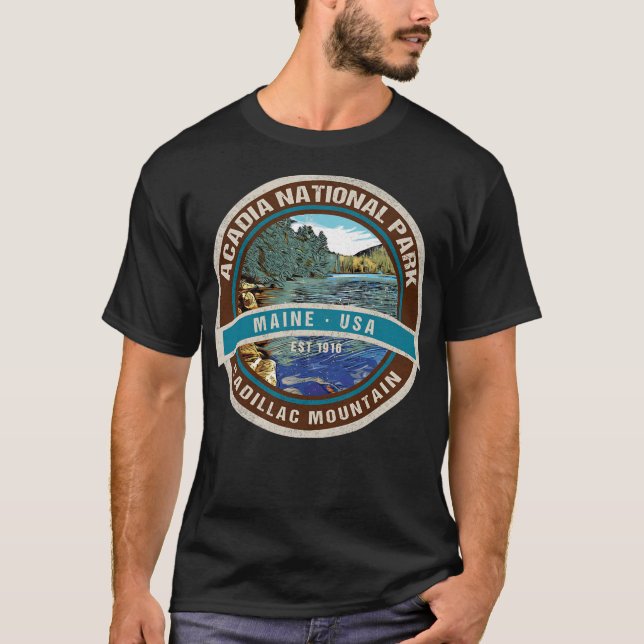 Acadia Nationalpark Maine Cadillac T-Shirt (Vorderseite)