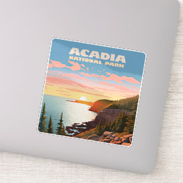 Acadia Nationalpark Maine Coast Retro Aufkleber
