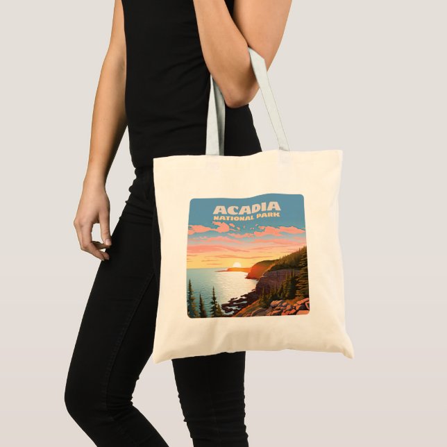 Acadia Nationalpark Maine Coast Retro Tragetasche (Vorderseite (Produkt))