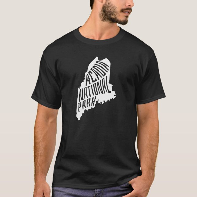 Acadia Nationalpark, Maine Kontur - Reisen T-Shirt (Vorderseite)