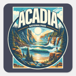 Acadia Nationalpark Maine Quadratischer Aufkleber