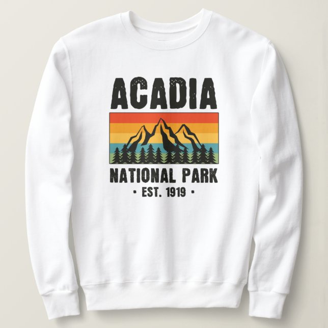 Acadia Nationalpark, Maine Retro Vintag Sweatshirt (Design vorne)