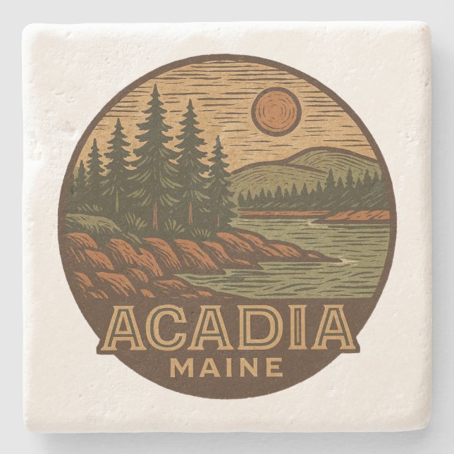 Acadia Nationalpark Maine Stone Untersetzer (Vorderseite)