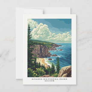 Acadia Nationalpark Maine Travel Postcard Postkarte