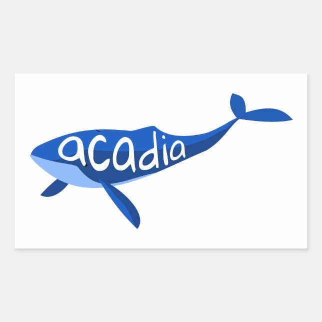 Acadia Nationalpark Maine Whale Rechteckiger Aufkleber (Vorderseite)