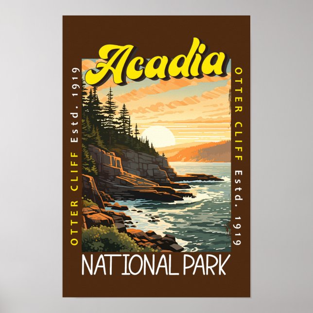 Acadia Nationalpark Otter Cliff erschüttert Poster (Vorne)