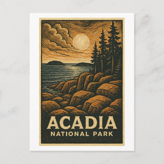 Acadia Nationalpark Postcard - Landschaftlich Main Postkarte (Vorderseite)