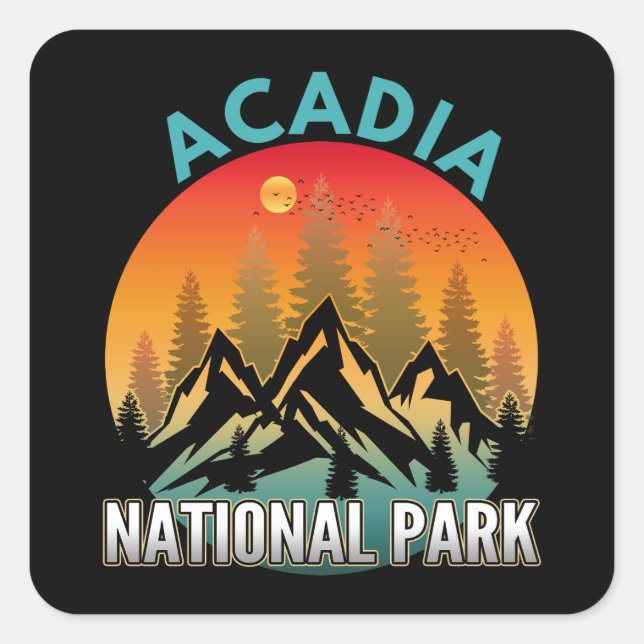 Acadia Nationalpark Quadratischer Aufkleber (Vorderseite)