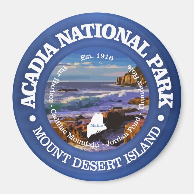 Acadia-Nationalpark (rd) 2 Magnet (Vorne)