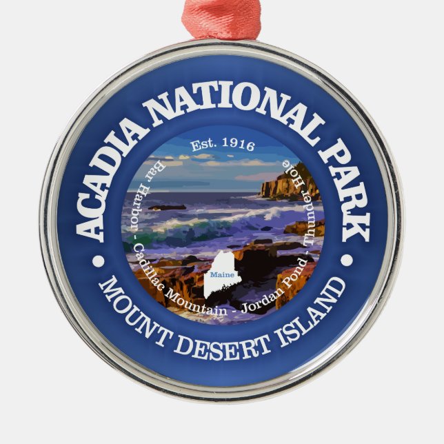 Acadia-Nationalpark (rd) 2 Ornament Aus Metall (Vorne)