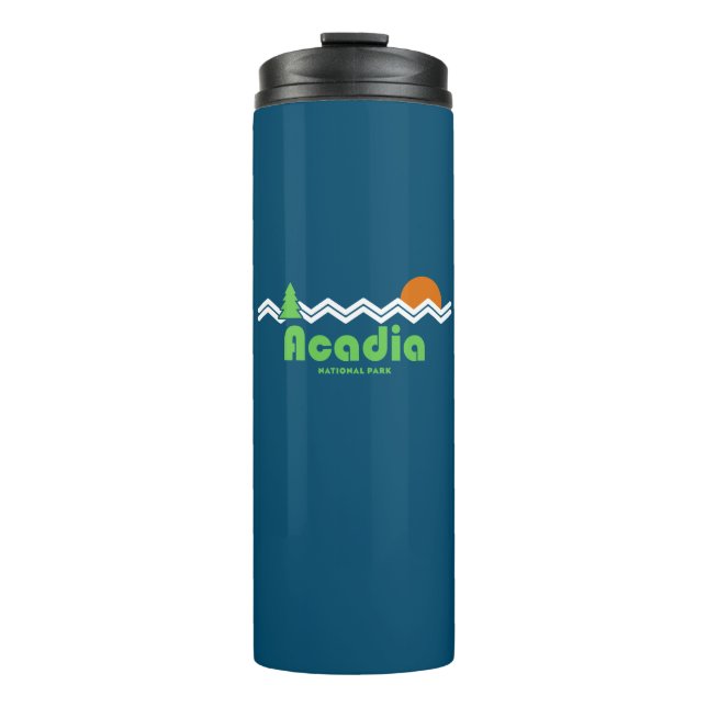 Acadia Nationalpark Retro Thermosbecher (Vorderseite)