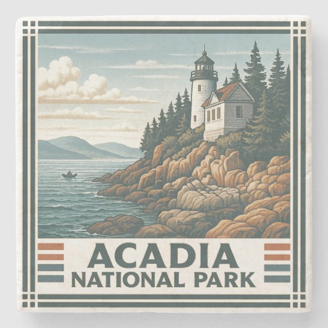 Acadia Nationalpark Steinuntersetzer (Vorderseite)