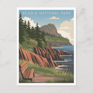 Acadia Nationalpark Vintag Postkarte