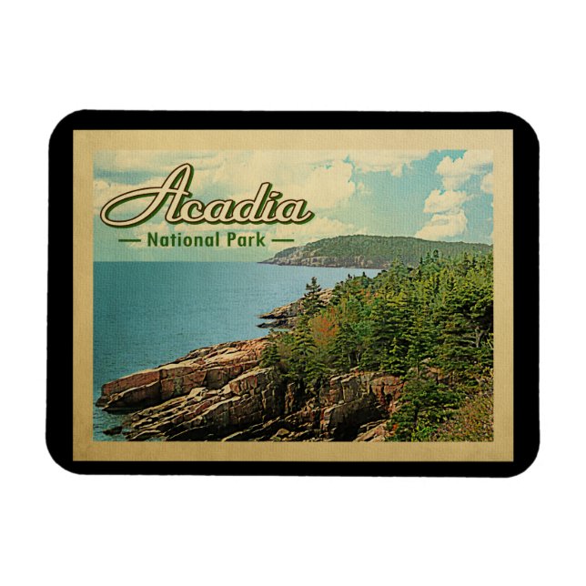 Acadia Nationalpark Vintage Magnet (Horizontal)