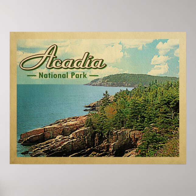 Acadia Nationalpark Vintage Poster (Vorne)