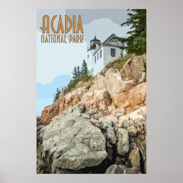 Acadia Nationalpark Vintage Poster (Vorne)