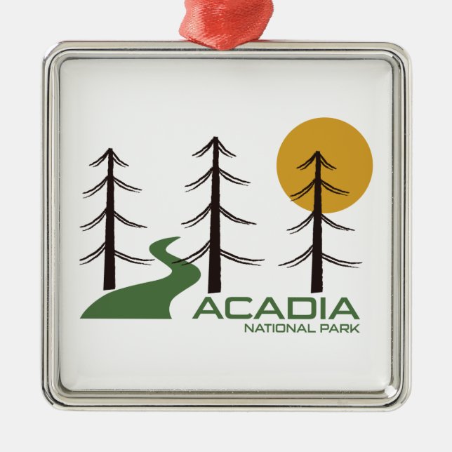 Acadia Nationalparkroute Ornament Aus Metall (Vorne)
