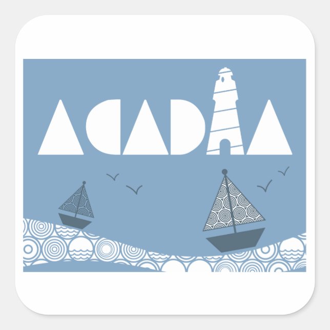 Acadia Quadratischer Aufkleber (Vorderseite)