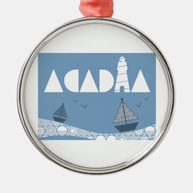 Acadia Silbernes Ornament (Vorne)