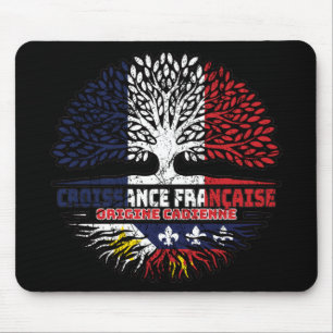 Acadian Cajun French France Tree Roots Flag Mousepad