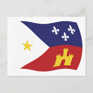 Acadiana-Flaggen-Postkarte Postkarte