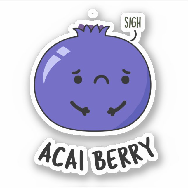 Acai Berry Funny Fruit Pun Aufkleber (Vorderseite)
