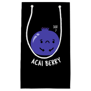 Acai Berry Funny Fruit Pun Dark BG Kleine Geschenktüte