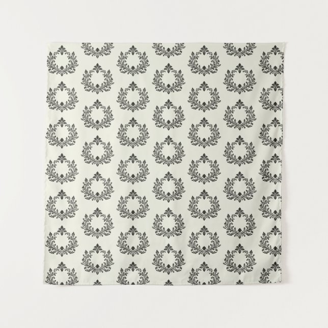 Acanthus & Antiquity, Schwarz & Elfenbeinhochzeit, Wandteppich (Vorderseite)