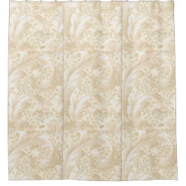 Acanthus-Blätter im weichen beige Duschvorhang