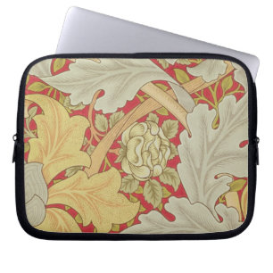 Acanthus-Blätter und wilde Rose auf einem Laptopschutzhülle