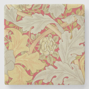 Acanthus-Blätter und wilde Rose auf einem Steinuntersetzer