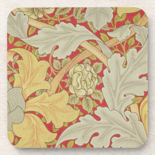 Acanthus-Blätter und wilde Rose auf einem Untersetzer