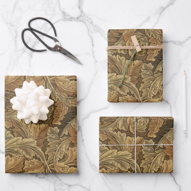 Acanthus-Blätter von William Morris, Antique Texti Geschenkpapier Set (Vorderseite)