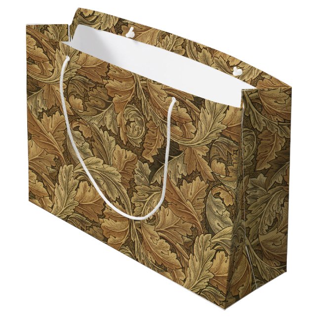 Acanthus-Blätter von William Morris, Antique Texti Große Geschenktüte (Rückseite Schrägansicht)