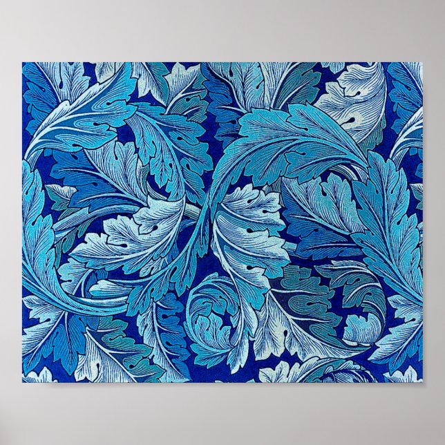 Acanthus Blau, William Morris Poster (Vorne)