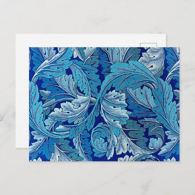 Acanthus Blue, William Morris Postkarte (Vorne/Hinten)