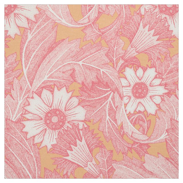 Acanthus Rose cantaloupe Stoff (Muster)