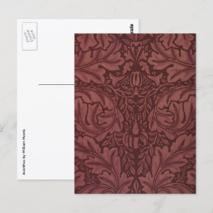 Acanthus von William Morris, Vintage Blumenstoff Postkarte